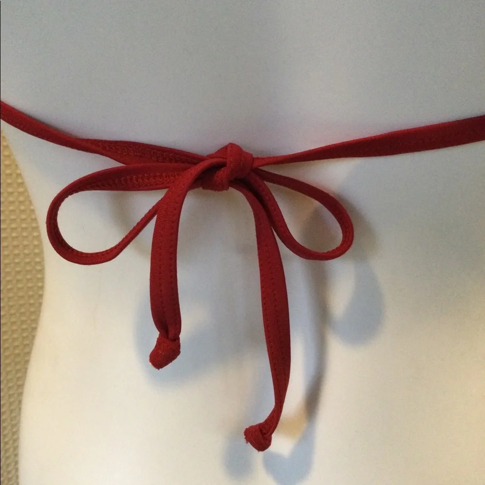 💎2xHP!💎GAP Body | RARE Burgundy String Bikini Top With Charms - Picture 6 of 11